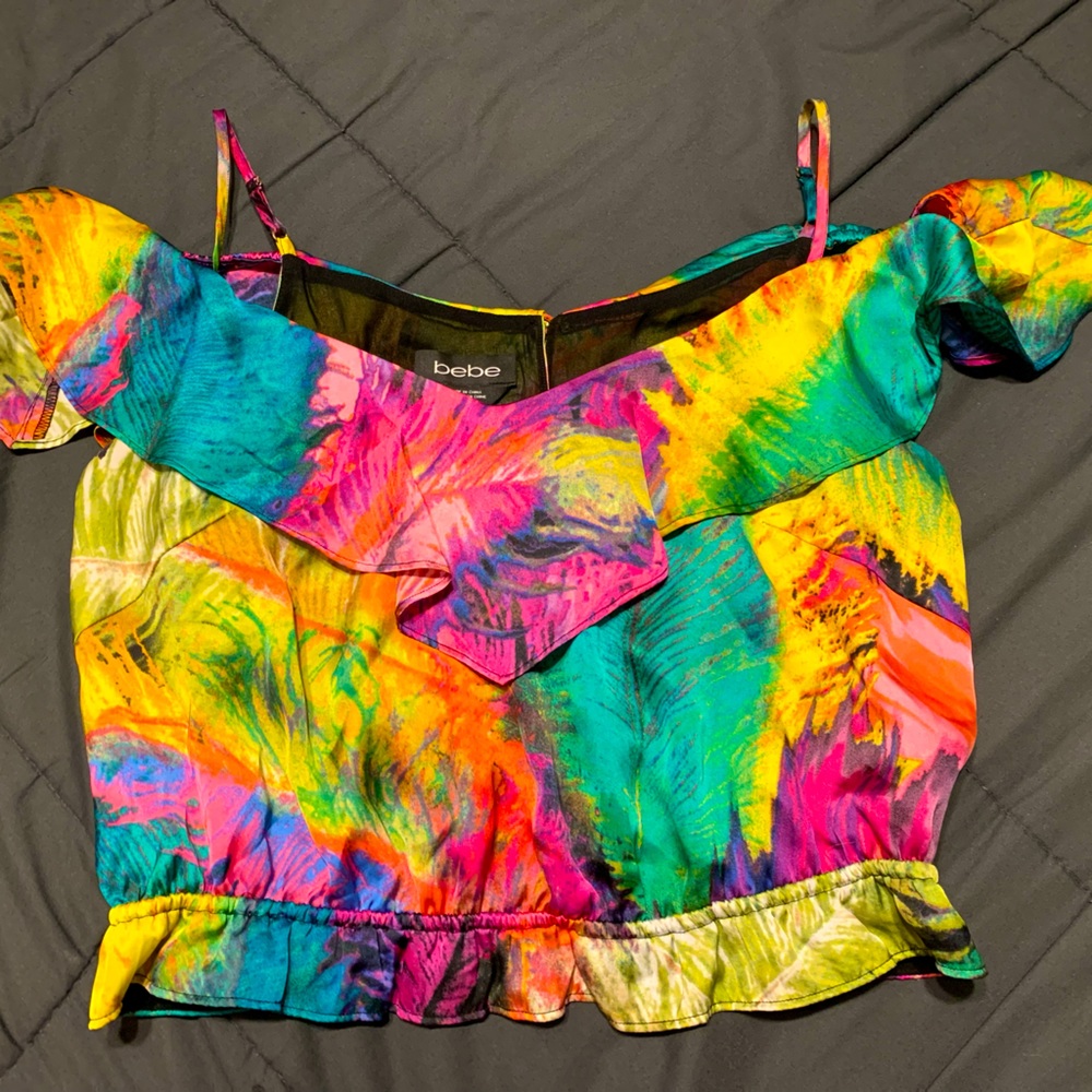 Bebe Multi color off shoulder blouse